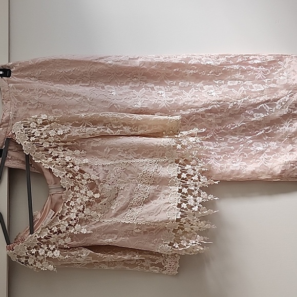 Lorrie Kabala Vintage 80s Lace Two Piece Skirt Set Romantic Boho - Picture 3 of 14